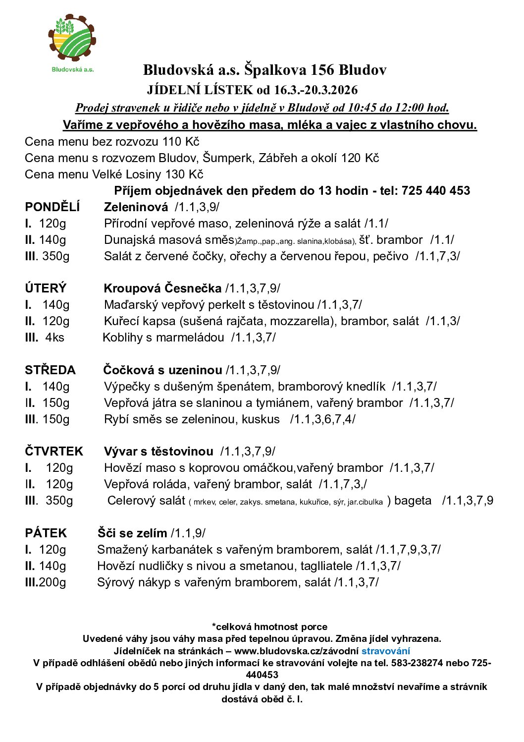 Jídelníček 16.3.-20.3.2026