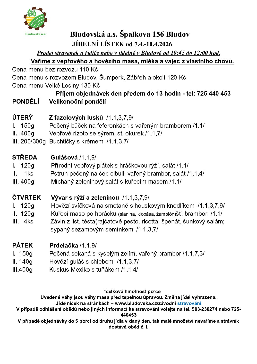 jídelníček 7.4.-10.4.2026